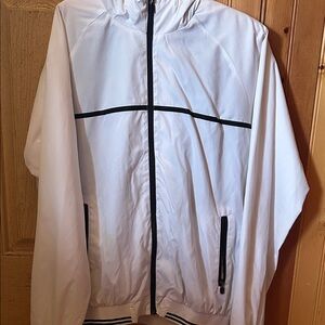 Men's Classic White Windbreaker with Black Accents